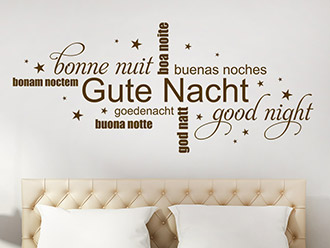 Wandtattoo Gute Nacht Wortwolke