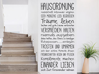 Wandtattoo Hausordnung