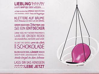 Wandtattoo Liebling genieße dein Leben