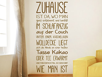 Wandtattoo Zuhause sein