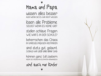 Wandtattoo Mama und Papa