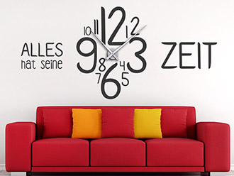 Wandtattoo Uhr Alles hat seine Zeit