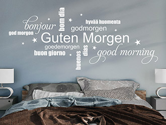Wandtattoo Guten Morgen Wortwolke