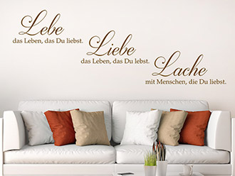 Wandtattoo Lebe das Leben, das du liebst...