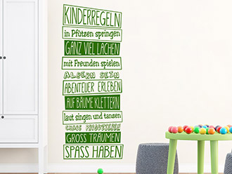 Wandtattoo Kinderregeln