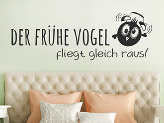Wandtattoo Der frühe Vogel fliegt...