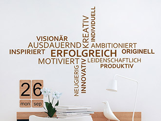 Wandtattoo Erfolgreich Wortwolke