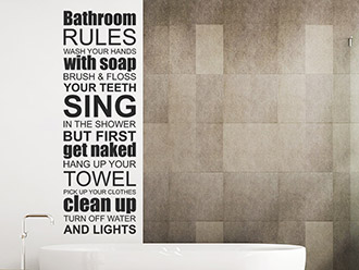 Wandtattoo Bathroom Rules