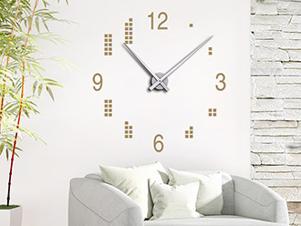 Wandtattoo Uhr mit Quadraten