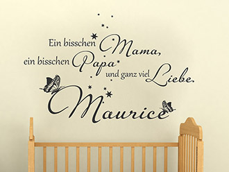 Wandtattoo Bisschen Mama, bisschen Papa