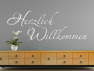 Wandtattoo Herzlich Willkommen Schriftzug