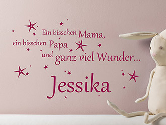 Wandtattoo Mama, Papa, Wunder mit Name