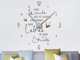 Wandtattoo Uhr Jede Minute, die du lachst