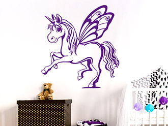 Wandtattoo Geflügeltes Einhorn