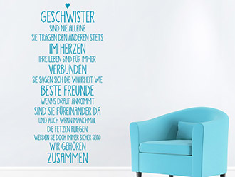 Wandtattoo Geschwister