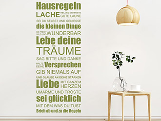 Wandtattoo Hausregeln