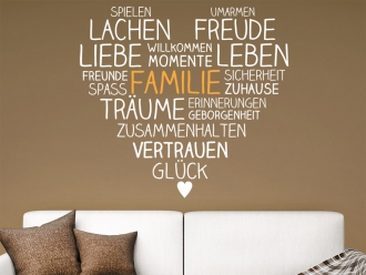 Wandtattoo Familienherz