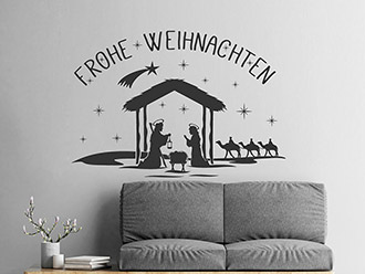 Wandtattoo Weihnachtskrippe