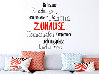 Wandtattoo Zuhause zweifarbig