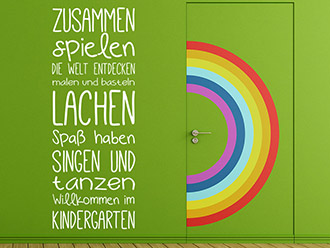 Wandtattoo Willkommen im Kindergarten