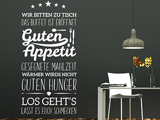 Wandtattoo Guten Appetit mit Sternen