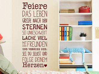 Wandtattoo Feiere das Leben