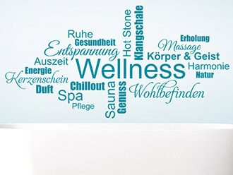 Wandtattoo Wellness Wortwolke