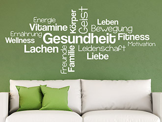 Wandtattoo Gesundheit Wortwolke