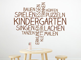 Wandtattoo Wortwolke Kindergarten