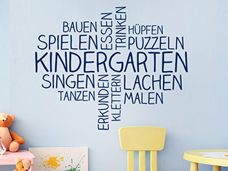 Wandtattoo Wortwolke Kindergarten