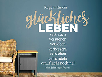 Wandtattoo Regeln für ein glückliches Leben | Bild 4