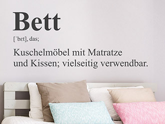 Wandtattoo Bett Definition