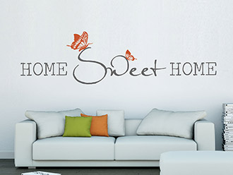 Wandtattoo Home sweet home mit Schmetterlingen