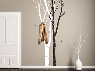 Garderobe Birkenstämme