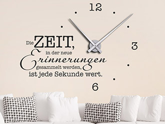 Wandtattoo Uhr Zeit für neue Erinnerungen