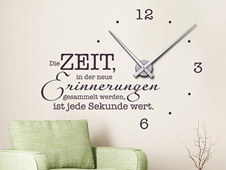 Wandtattoo Uhr Zeit für neue Erinnerungen