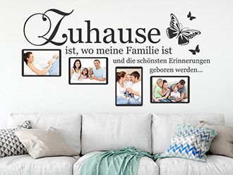 Wandtattoo Fotorahmen Zuhause ist