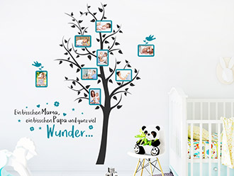 Wandtattoo Fotorahmen Baum Ein bisschen Mama...