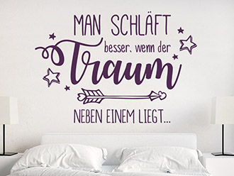 Wandtattoo Man schläft besser...