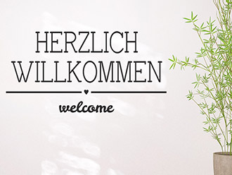 Wandtattoo Herzlich Willkommen Welcome