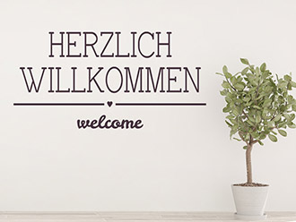 Wandtattoo Herzlich Willkommen Welcome