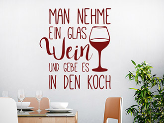 Wandtattoo Man nehme ein Glas Wein