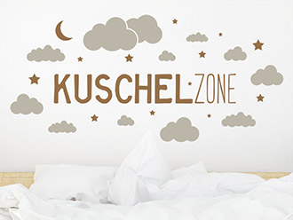 Wandtattoo Kuschelzone mit Wolken