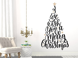 Wandtattoo Worte Weihnachtsbaum