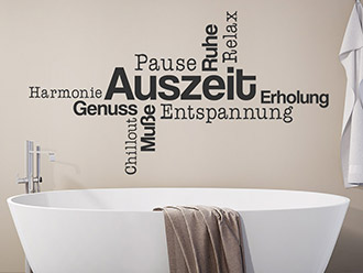 Wandtattoo Worte fürs Bad Akzente im Badezimmer WANDTATTOO.DE