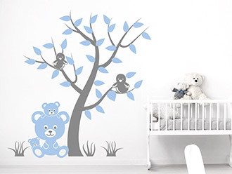 Wandtattoo Teddybärenfamilie