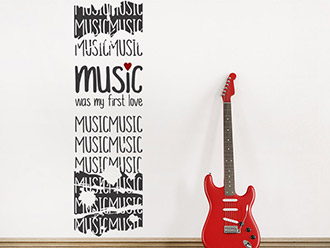 Wandtattoo Banner Vintage Music