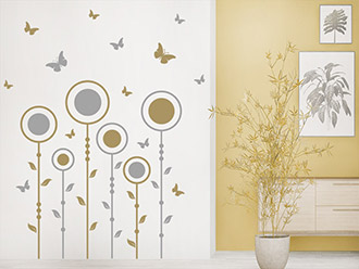 Wandtattoo Verspielte Blumenwiese