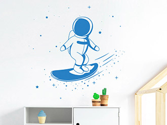 Wandtattoo Kleiner Astronaut Sternensurfer