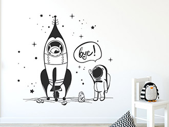 Wandtattoo Kleiner Astronaut Raketenstart